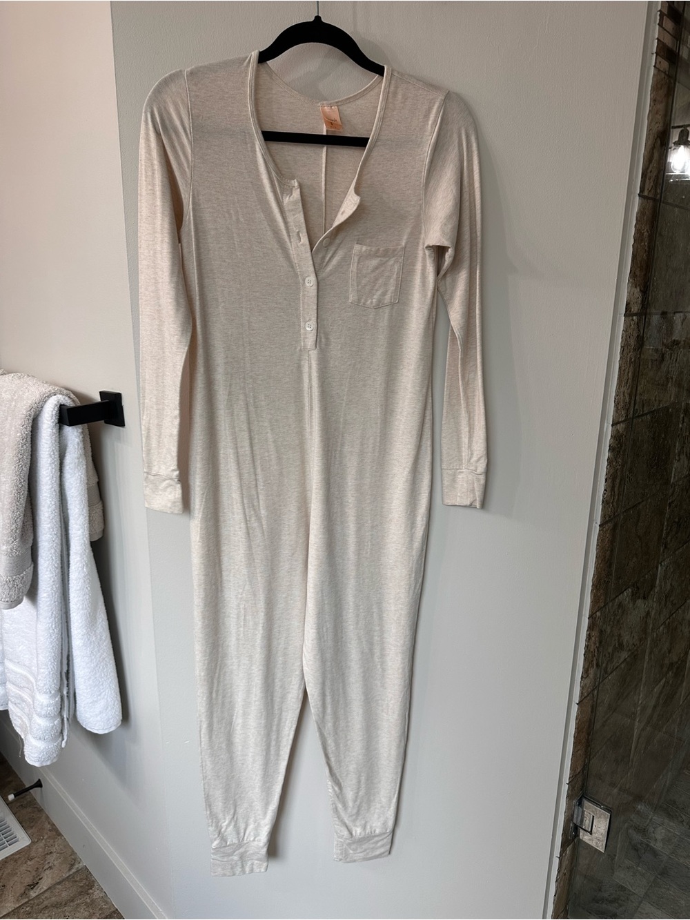Smash + Tess Cream Long-Sleeve Jumpsuit Romper